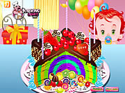Флеш игра онлайн Радуга клоун торт